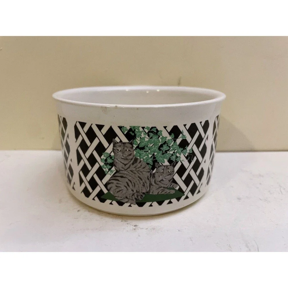 Cat Water & Food Porcelain Bowl - Made in Taiwan